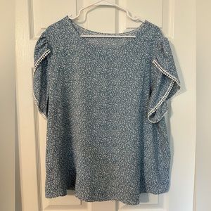 Blue Floral Top